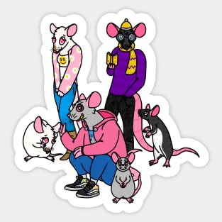 Anthro Rat Gang Sticker